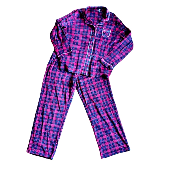 Secret Treasures Red Plaid Pajama‎ set, pants and button top, Large 12/14 - Picture 2 of 11